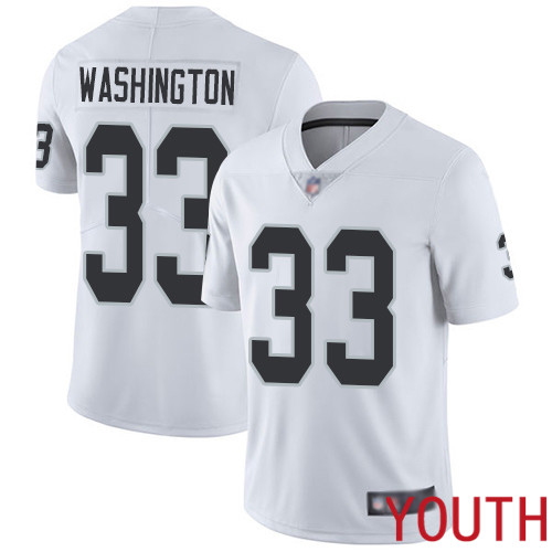 Oakland Raiders Limited White Youth DeAndre Washington Road Jersey NFL Football #33 Vapor Jersey->youth nfl jersey->Youth Jersey
